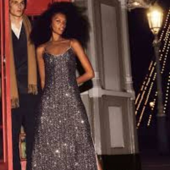 Sequin floor length slip dress (J-Crew) - Picture 1 of 3